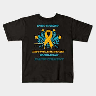 endo strong, defying limitations, embracing empowerment Kids T-Shirt